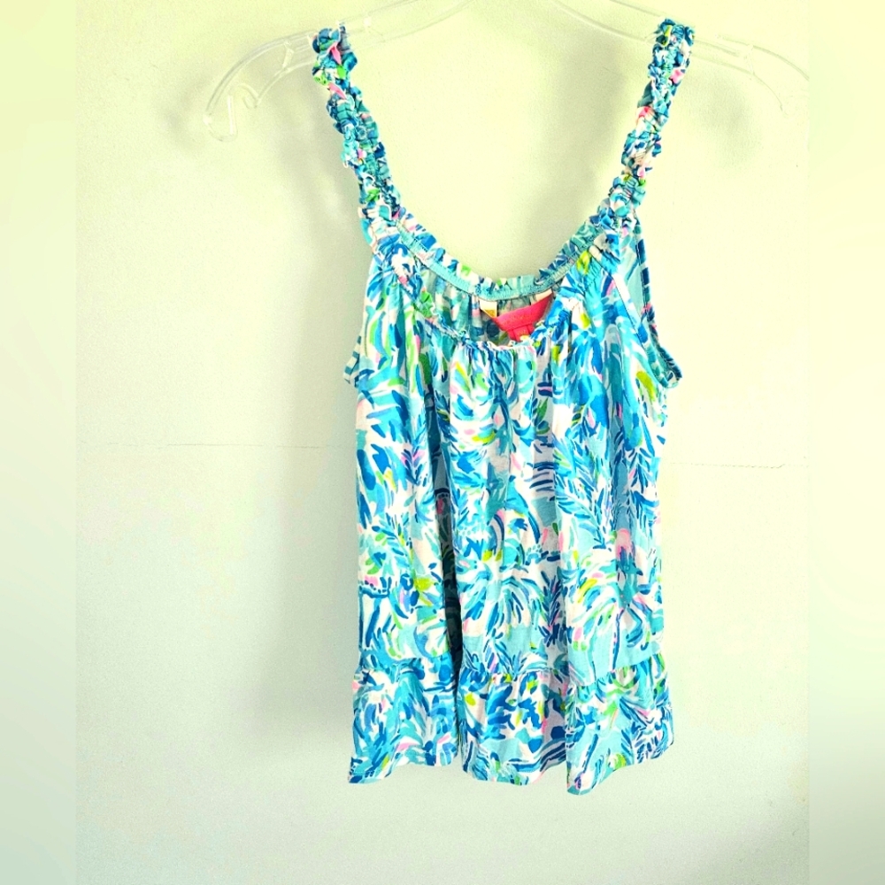 Lilly Pulitzer Loro Blue Pink Tank Top